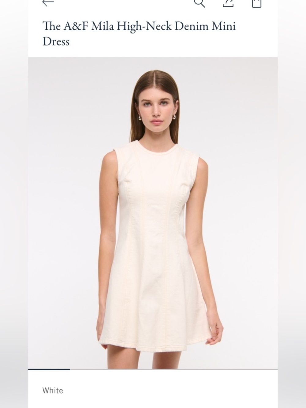 Sleeveless White A-Line DenimDress
